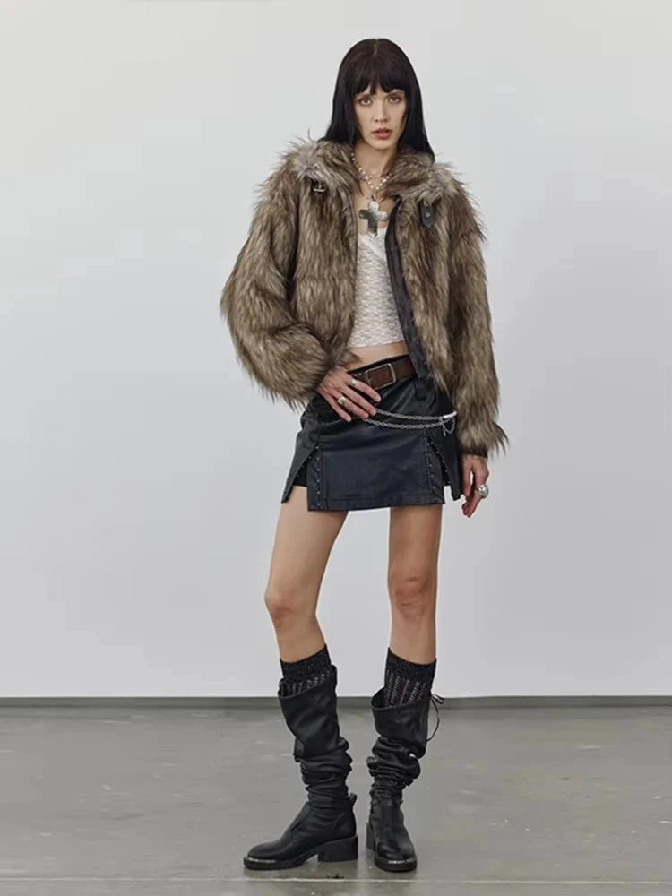 Y2K FAUX FUR JACKET