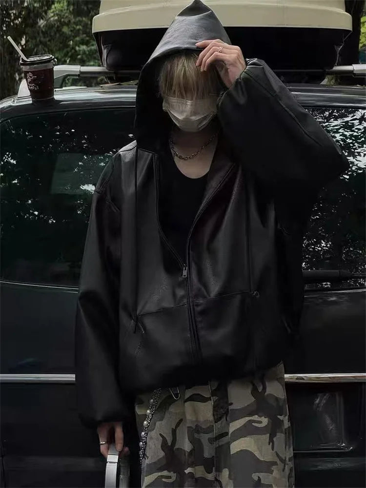 LEATHER BOMBER JACKET