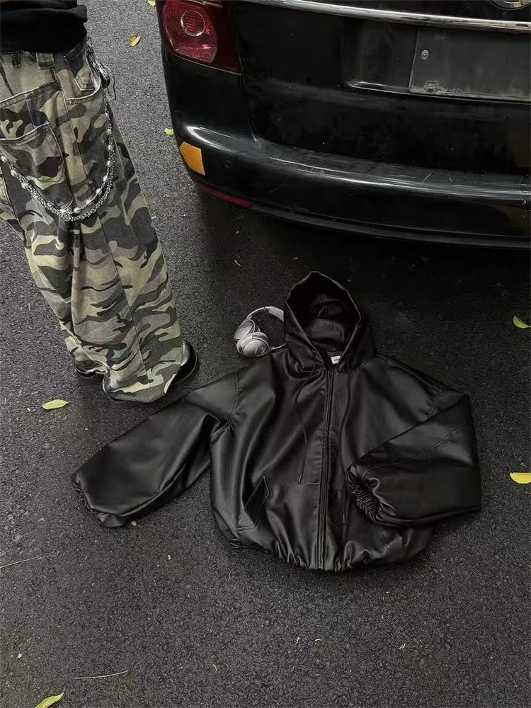 LEATHER BOMBER JACKET