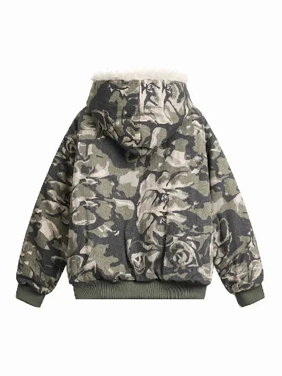 Y2K FUR CAMOUFLAGE JACKET