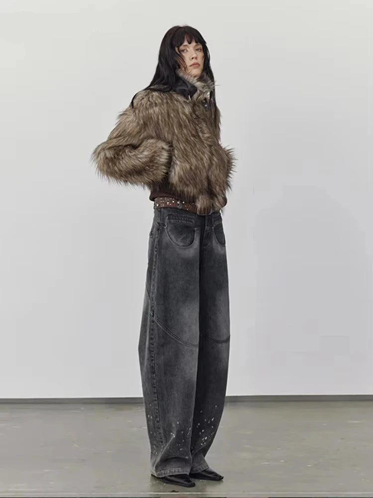 Y2K FAUX FUR JACKET